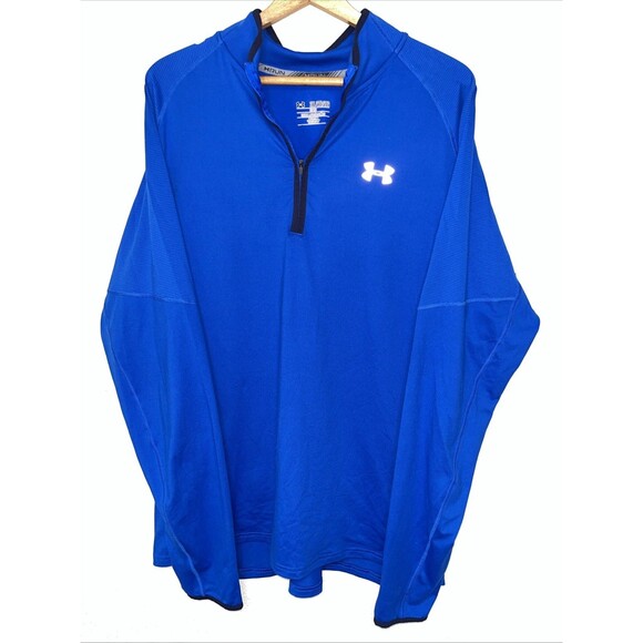 Under Armour 3/4 Zip Pullover Jacket Men Sz 2XL Blue - Picture 1 of 9